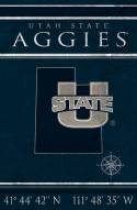 Utah State Aggies 17" x 26" Coordinates Sign