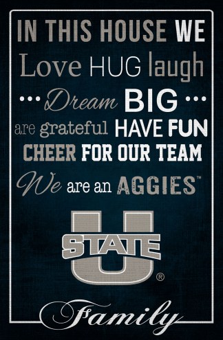 Utah State Aggies 17&quot; x 26&quot; In This House Sign