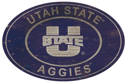 Utah State Aggies 46&quot; Heritage Logo Oval Sign