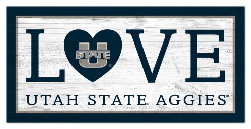 Utah State Aggies 6&quot; x 12&quot; Love Sign
