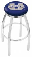 Utah State Aggies Chrome Swivel Bar Stool with Accent Ring