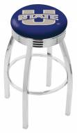 Utah State Aggies Chrome Swivel Barstool with Ribbed Accent Ring