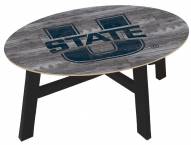 Utah State Aggies Distressed Wood Coffee Table