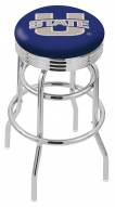 Utah State Aggies Double Ring Swivel Barstool with Ribbed Accent Ring