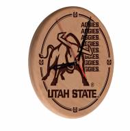 Utah State Aggies Laser Engraved Wood Clock