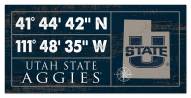 Utah State Aggies Horizontal Coordinate 6" x 12" Sign