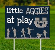 Utah State Aggies Little Fans at Play 2-Sided Yard Sign
