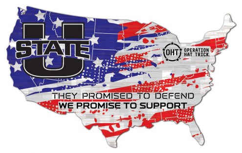 Utah State Aggies OHT USA Shape Cutout Sign