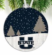 Utah State Aggies Snow Scene Ornament