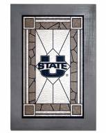 Utah State Aggies Stained Glass with Frame