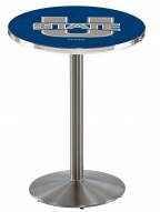 Utah State Aggies Stainless Steel Bar Table with Round Base