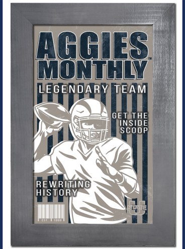 Utah State Aggies Team Monthly 11&quot; x 19&quot; Framed Sign