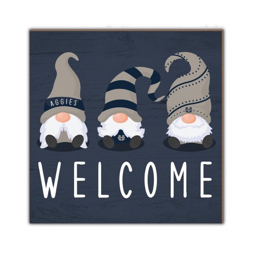 Utah State Aggies Welcome Gnomes 10&quot; x 10&quot; Sign