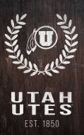 Utah Utes 11" x 19" Laurel Wreath Sign