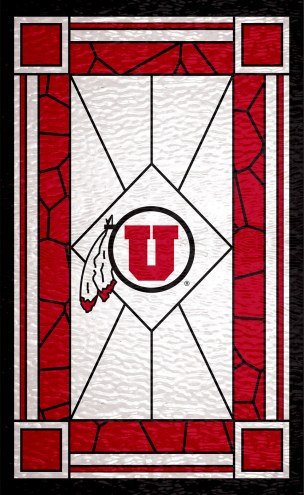 Utah Utes 11&quot; x 19&quot; Stained Glass Sign