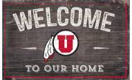 Utah Utes 11" x 19" Welcome to Our Home Sign