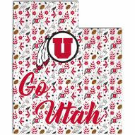 Utah Utes 12" Floral State Sign