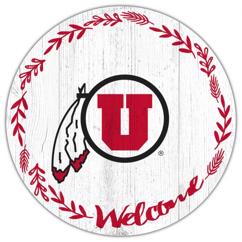 Utah Utes 12&quot; Welcome Circle Sign
