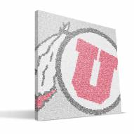 Utah Utes 16" x 16" Typo Canvas Print