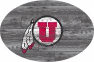 Utah Utes 46" Distressed Wood Oval Sign