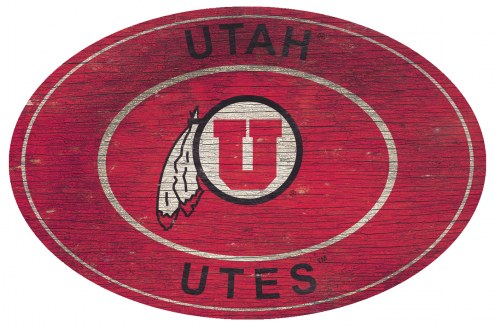 Utah Utes 46&quot; Heritage Logo Oval Sign