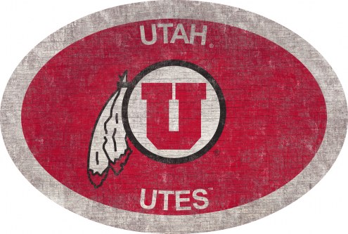 Utah Utes 46&quot; Team Color Oval Sign
