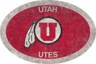 Utah Utes 46" Team Color Oval Sign