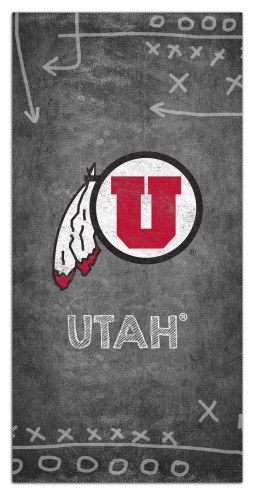 Utah Utes 6&quot; x 12&quot; Chalk Playbook Sign