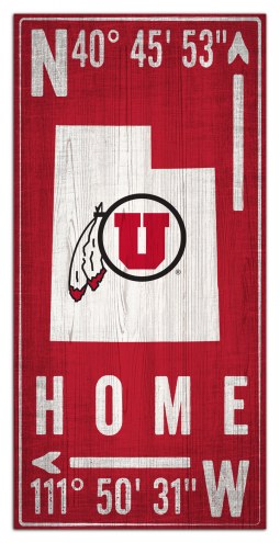 Utah Utes 6&quot; x 12&quot; Coordinates Sign