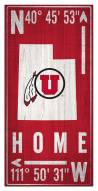Utah Utes 6" x 12" Coordinates Sign