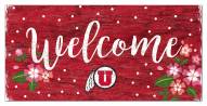 Utah Utes 6" x 12" Floral Welcome Sign