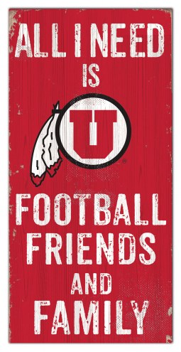 Utah Utes 6&quot; x 12&quot; Friends & Family Sign