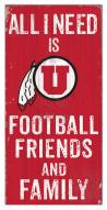 Utah Utes 6" x 12" Friends & Family Sign