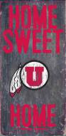 Utah Utes 6" x 12" Home Sweet Home Sign