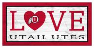 Utah Utes 6" x 12" Love Sign