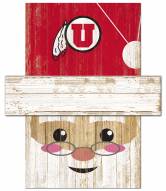 Utah Utes 6" x 5" Santa Head