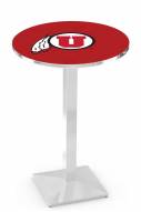 Utah Utes Chrome Bar Table with Square Base