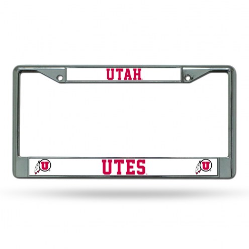 Utah Utes College Chrome License Plate Frame