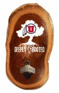 Utah Utes Deeply Rooted Wood Slab Bottle Opener