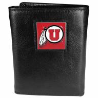 Utah Utes Deluxe Leather Tri-fold Wallet in Gift Box