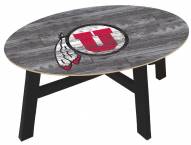 Utah Utes Distressed Wood Coffee Table
