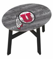 Utah Utes Distressed Wood Side Table