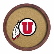 Utah Utes "Faux" Barrel Framed Cork Board