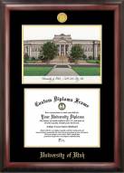 Utah Utes Gold Embossed Diploma Frame with Campus Images Lithograph
