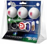 Utah Utes Golf Ball Gift Pack with Key Chain