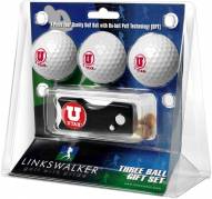 Utah Utes Golf Ball Gift Pack with Spring Action Divot Tool