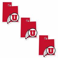 Utah Utes Home State Decal - 3 Pack