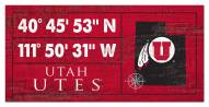 Utah Utes Horizontal Coordinate 6" x 12" Sign