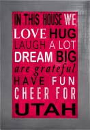 Utah Utes In This House 11" x 19" Framed Sign