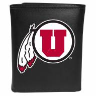 Utah Utes Large Logo Leather Tri-fold Wallet